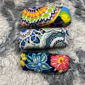 Vera Bradley Hard Shell Clam Eyeglass Case Lot Of 3 Floral